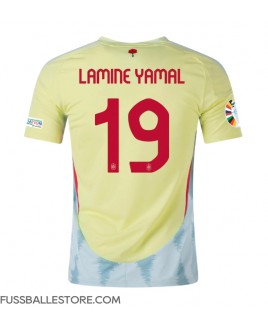 Günstige Spanien Lamine Yamal #19 Auswärtstrikot EM 2024 Kurzarm